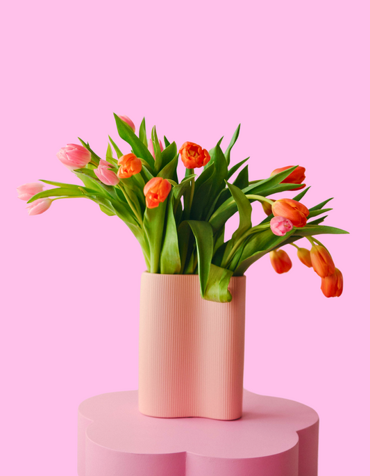 Pretty Pink Tulip Vase